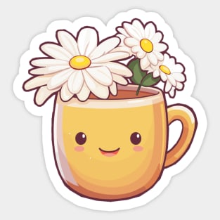 Cute camomile tea cup of calm Sticker